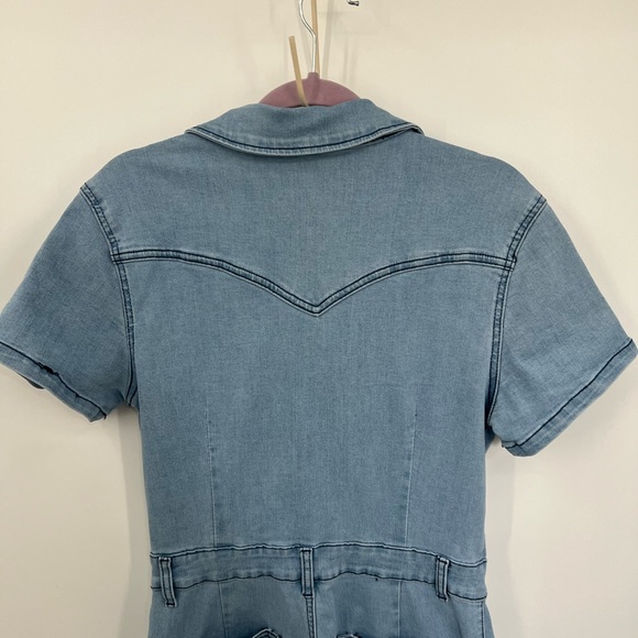 Wisteria Lane denim flare leg jumpsuit - Picture 5 of 10